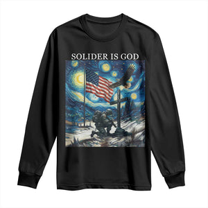Solider Army Christian Long Sleeve Shirt Cross Starry Night Faith Patriotic Jesus TS14 Black Print Your Wear