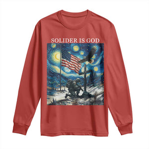 Solider Army Christian Long Sleeve Shirt Cross Starry Night Faith Patriotic Jesus TS14 Red Print Your Wear