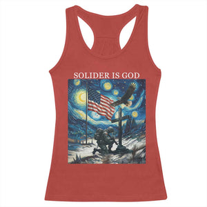 Solider Army Christian Racerback Tank Top Cross Starry Night Faith Patriotic Jesus TS14 Red Print Your Wear