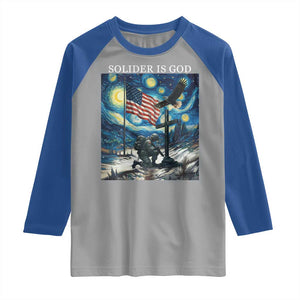 Solider Army Christian Raglan Shirt Cross Starry Night Faith Patriotic Jesus TS14 Sport Gray Royal Print Your Wear
