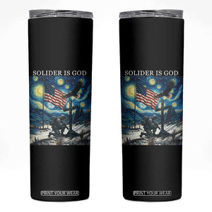 Solider Army Christian Skinny Tumbler Cross Starry Night Faith Patriotic Jesus TS14 Black Print Your Wear