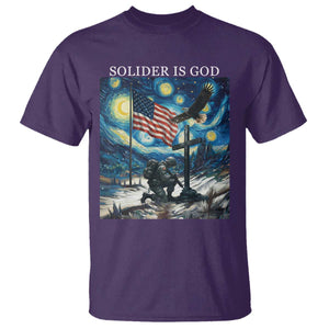 Solider Army Christian T Shirt Cross Starry Night Faith Patriotic Jesus TS14 Purple Print Your Wear