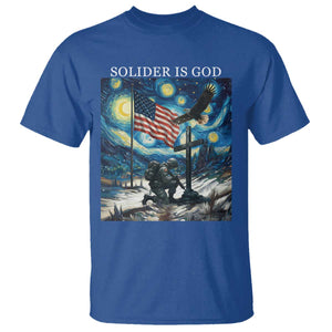 Solider Army Christian T Shirt Cross Starry Night Faith Patriotic Jesus TS14 Royal Blue Print Your Wear
