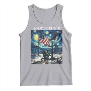 Solider Army Christian Tank Top Cross Starry Night Faith Patriotic Jesus TS14 Athletic Heather Print Your Wear