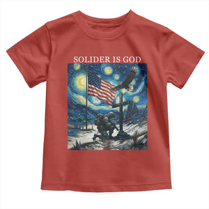 Solider Army Christian Toddler T Shirt Cross Starry Night Faith Patriotic Jesus TS14 Red Print Your Wear