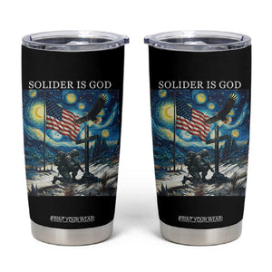 Solider Army Christian Tumbler Cup Cross Starry Night Faith Patriotic Jesus TS14 Black Print Your Wear