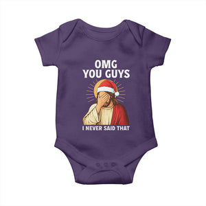 Funny Santa Christmas Baby Onesie OMG You Guys I Never Said That TS14 Purple Print Your Wear