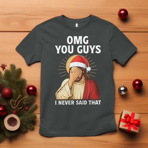 Funny Santa Christmas T Shirt OMG You Guys I Never Said That TS14 Dark Heather Print Your Wear