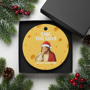 Funny Santa Xmas Ceramic Ornament OMG You Guys I Never Said That TS14 1pc Yellow Cheese Print Your Wear