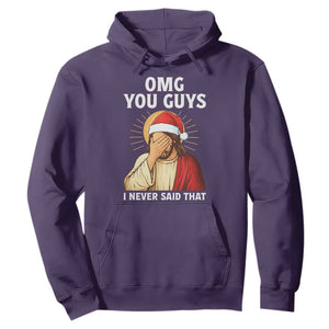 Funny Santa Christmas Hoodie OMG You Guys I Never Said That TS14 Purple Print Your Wear