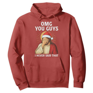 Funny Santa Christmas Hoodie OMG You Guys I Never Said That TS14 Red Print Your Wear