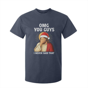 Funny Santa Christmas T Shirt For Kid OMG You Guys I Never Said That TS14 Navy Print Your Wear