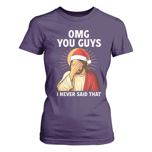 Funny Santa Christmas T Shirt For Women OMG You Guys I Never Said That TS14 Purple Print Your Wear