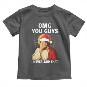 Funny Santa Christmas Toddler T Shirt OMG You Guys I Never Said That TS14 Dark Heather Print Your Wear