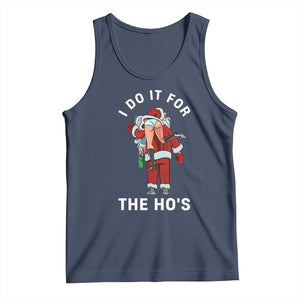 Funny Santa Christmas Tank Top I Do It For The Ho Ho Ho TS14 Navy Print Your Wear