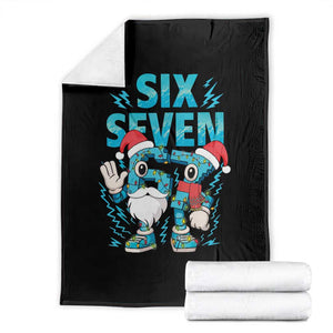 67 Six Seven Christmas Throw Blanket Funny Italian Brainrot Meme TS14 Black Print Your Wear