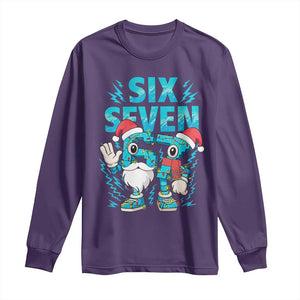 67 Six Seven Christmas Long Sleeve Shirt Funny Italian Brainrot Meme TS14 Purple Print Your Wear