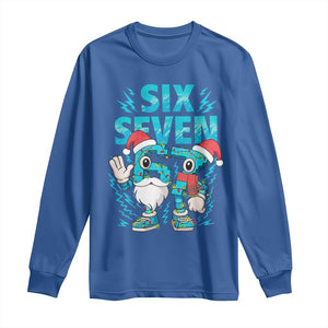 67 Six Seven Christmas Long Sleeve Shirt Funny Italian Brainrot Meme TS14 Royal Blue Print Your Wear