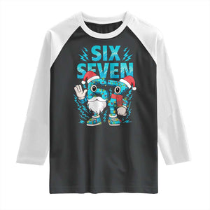 67 Six Seven Christmas Raglan Shirt Funny Italian Brainrot Meme TS14 Black White Print Your Wear