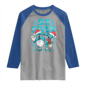67 Six Seven Christmas Raglan Shirt Funny Italian Brainrot Meme TS14 Sport Gray Royal Print Your Wear