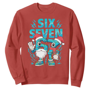 67 Six Seven Christmas Sweatshirt Funny Italian Brainrot Meme TS14 Red Print Your Wear