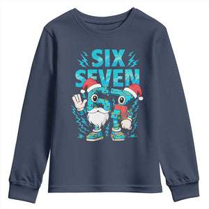 67 Six Seven Christmas Youth Sweatshirt Funny Italian Brainrot Meme TS14 Navy Print Your Wear