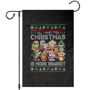 Italian Brainrot Christmas Meme Garden Flag All I Want For Xmas Is More Brainot TS14 Black Print Your Wear
