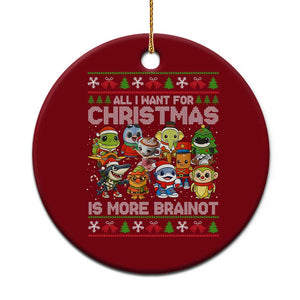 Italian Brainrot Christmas Meme Ceramic Ornament All I Want For Xmas Is More Brainot TS14 1pc Red Print Your Wear