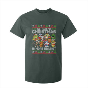 Italian Brainrot Christmas Meme T Shirt For Kid All I Want For Xmas Is More Brainot TS14 Dark Forest Green Print Your Wear
