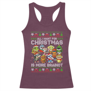 Italian Brainrot Christmas Meme Racerback Tank Top All I Want For Xmas Is More Brainot TS14 Maroon Print Your Wear