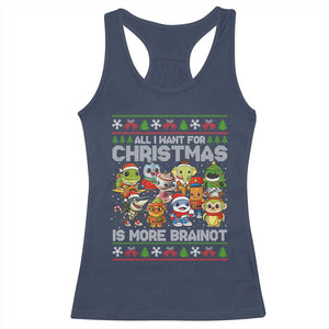 Italian Brainrot Christmas Meme Racerback Tank Top All I Want For Xmas Is More Brainot TS14 Navy Print Your Wear