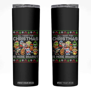 Italian Brainrot Christmas Meme Skinny Tumbler All I Want For Xmas Is More Brainot TS14 Black Print Your Wear