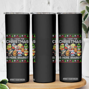 Italian Brainrot Christmas Meme Skinny Tumbler All I Want For Xmas Is More Brainot TS14 Print Your Wear