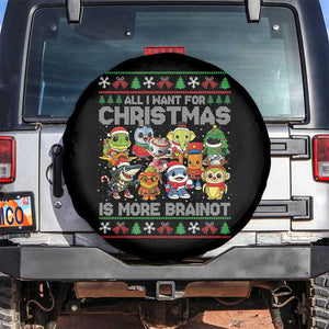 Italian Brainrot Christmas Meme Spare Tire Cover All I Want For Xmas Is More Brainot TS14 No hole Black Print Your Wear