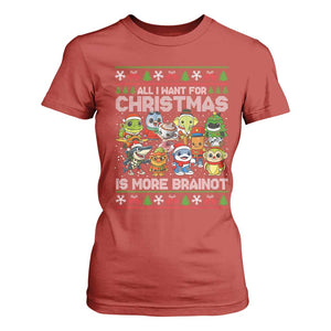 Italian Brainrot Christmas Meme T Shirt For Women All I Want For Xmas Is More Brainot TS14 Red Print Your Wear