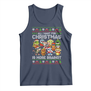 Italian Brainrot Christmas Meme Tank Top All I Want For Xmas Is More Brainot TS14 Navy Print Your Wear