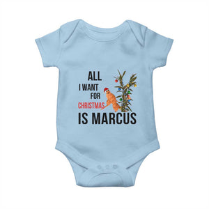 Marcus The Worm Robert Meme Baby Onesie All I Want For Christmas Is Marcus TS14 Light Blue Print Your Wear