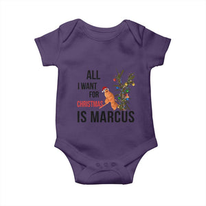 Marcus The Worm Robert Meme Baby Onesie All I Want For Christmas Is Marcus TS14 Purple Print Your Wear