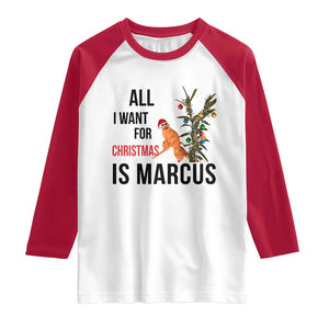 Marcus The Worm Robert Meme Raglan Shirt All I Want For Christmas Is Marcus TS14 White Red Print Your Wear