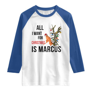 Marcus The Worm Robert Meme Raglan Shirt All I Want For Christmas Is Marcus TS14 White Royal Print Your Wear