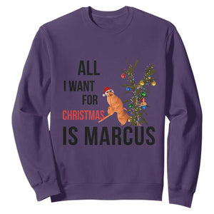 Marcus The Worm Robert Meme Sweatshirt All I Want For Christmas Is Marcus TS14 Purple Print Your Wear