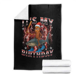 Italian Brainrot Christmas Meme Throw Blanket It Is My Birthday TS14 Black Print Your Wear