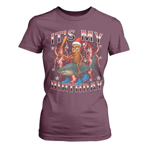 Italian Brainrot Christmas Meme T Shirt For Women It Is My Birthday TS14 Maroon Print Your Wear