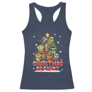 Italian Brainrot Christmas Tree Meme Racerback Tank Top TS14 Navy Print Your Wear