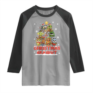 Italian Brainrot Christmas Tree Meme Raglan Shirt TS14 Sport Gray Black Print Your Wear