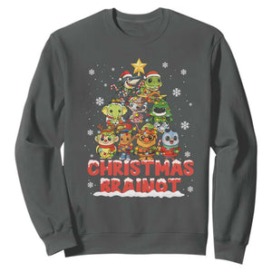 Italian Brainrot Christmas Tree Meme Sweatshirt TS14 Dark Heather Print Your Wear