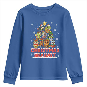 Italian Brainrot Christmas Tree Meme Youth Sweatshirt TS14 Royal Blue Print Your Wear