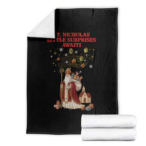 Saint Nicholas Santa Claus Christmas Throw Blanket Little Surprises Awaiti TS14 Black Print Your Wear