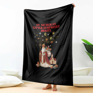 Saint Nicholas Santa Claus Christmas Throw Blanket Little Surprises Awaiti TS14 Print Your Wear