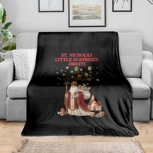 Saint Nicholas Santa Claus Christmas Throw Blanket Little Surprises Awaiti TS14 Print Your Wear
